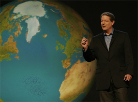 Al Gore met wereldbol
